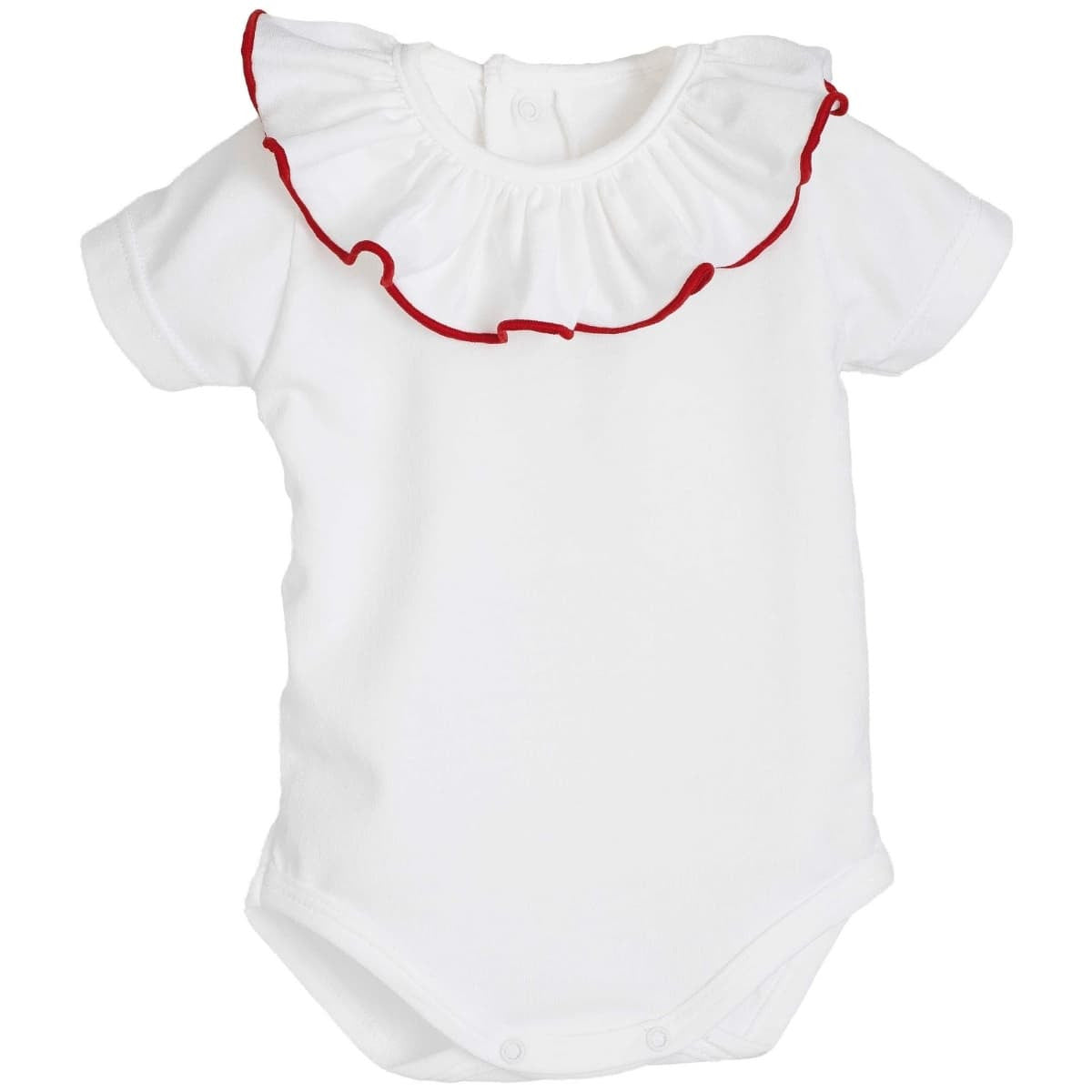 Body Titán Calamaro manga corta | 100% algodón | Cuello volante con ribete rojo