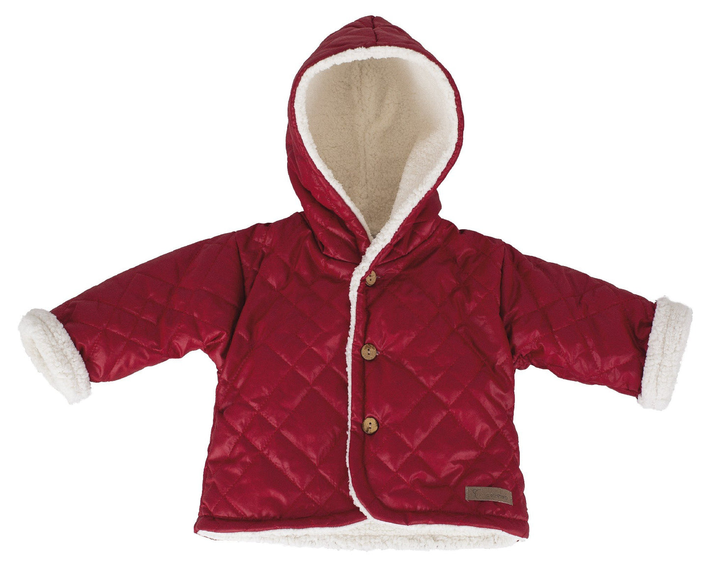 Abrigo Calamaro Rojo para Bebé – Acolchado con Capucha y Forro de Borreguito