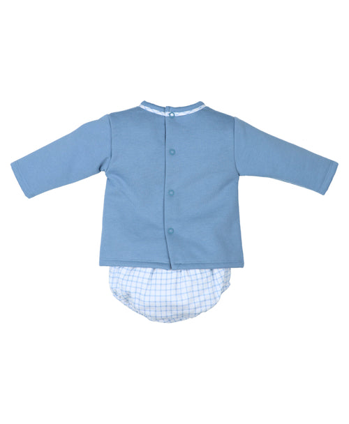 Conjunto de bebé niño Tony Bambino| Sudadera y Ranita de Cuadros a juego (3 - 24 meses)