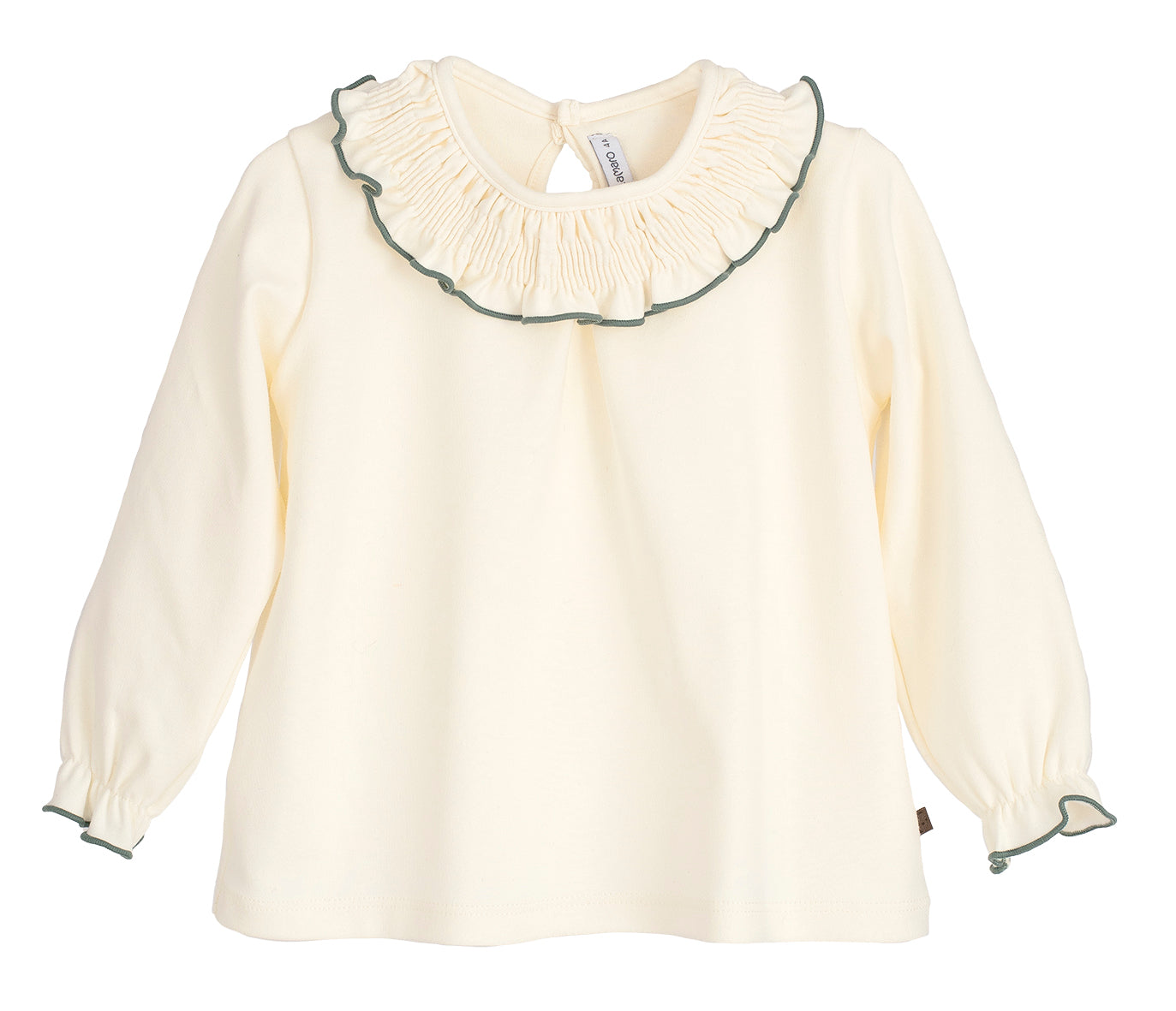Blusa Titán Gom de Calamaro | Cuello Volante con filito en color Verde | Ropa Infantil Unisex de 3 a 6 años