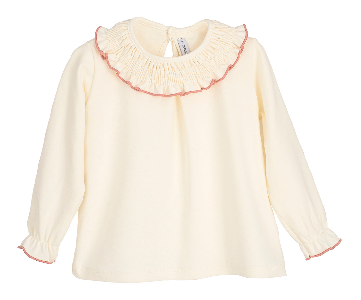 Blusa Titán Gom de Calamaro | Cuello Volante con filito en color Rosa | Ropa Infantil Unisex de 3 a 6 años