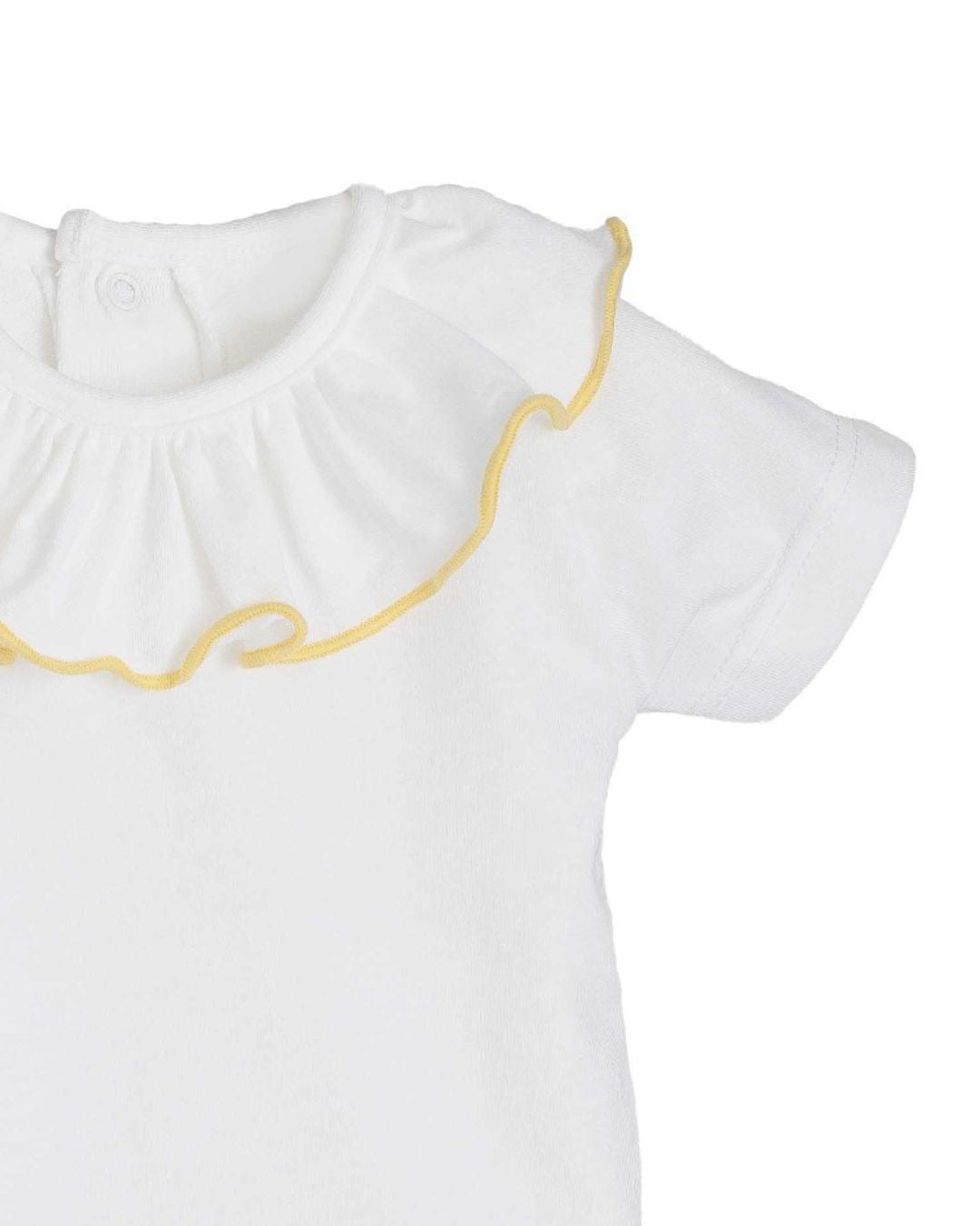 Body Titán Calamaro manga corta | 100% algodón | Cuello volante con ribete amarillo