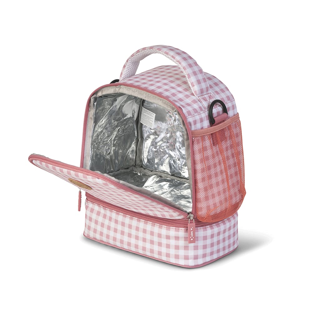 Bolsa térmica infantil Saro rosa vichy | Porta alimentos para bebés y niños