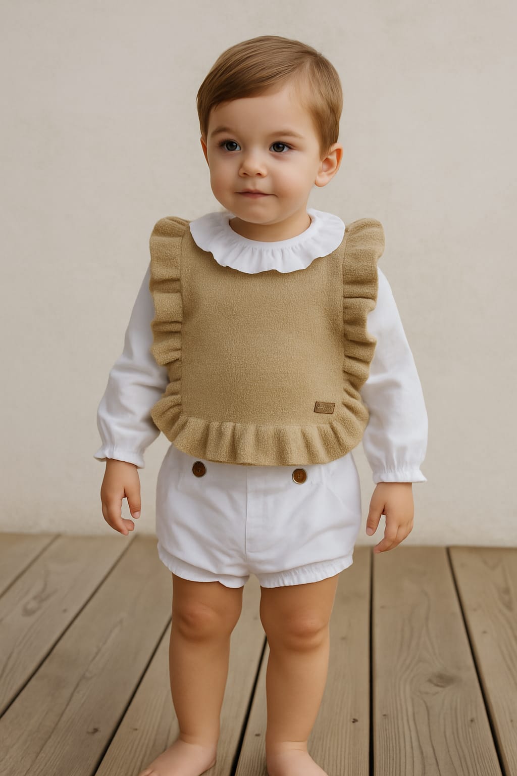 Chaleco Ter color Arena sin mangas para bebé y niña - Calamaro