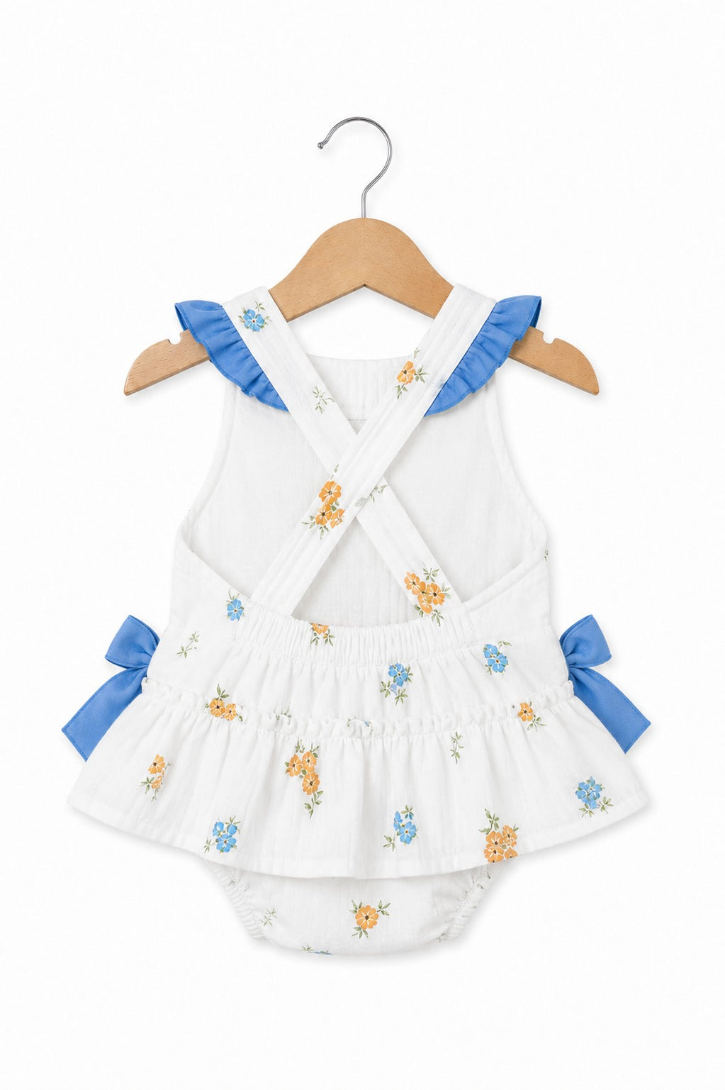 Peto de Bambula con Flores Azules para Bebé