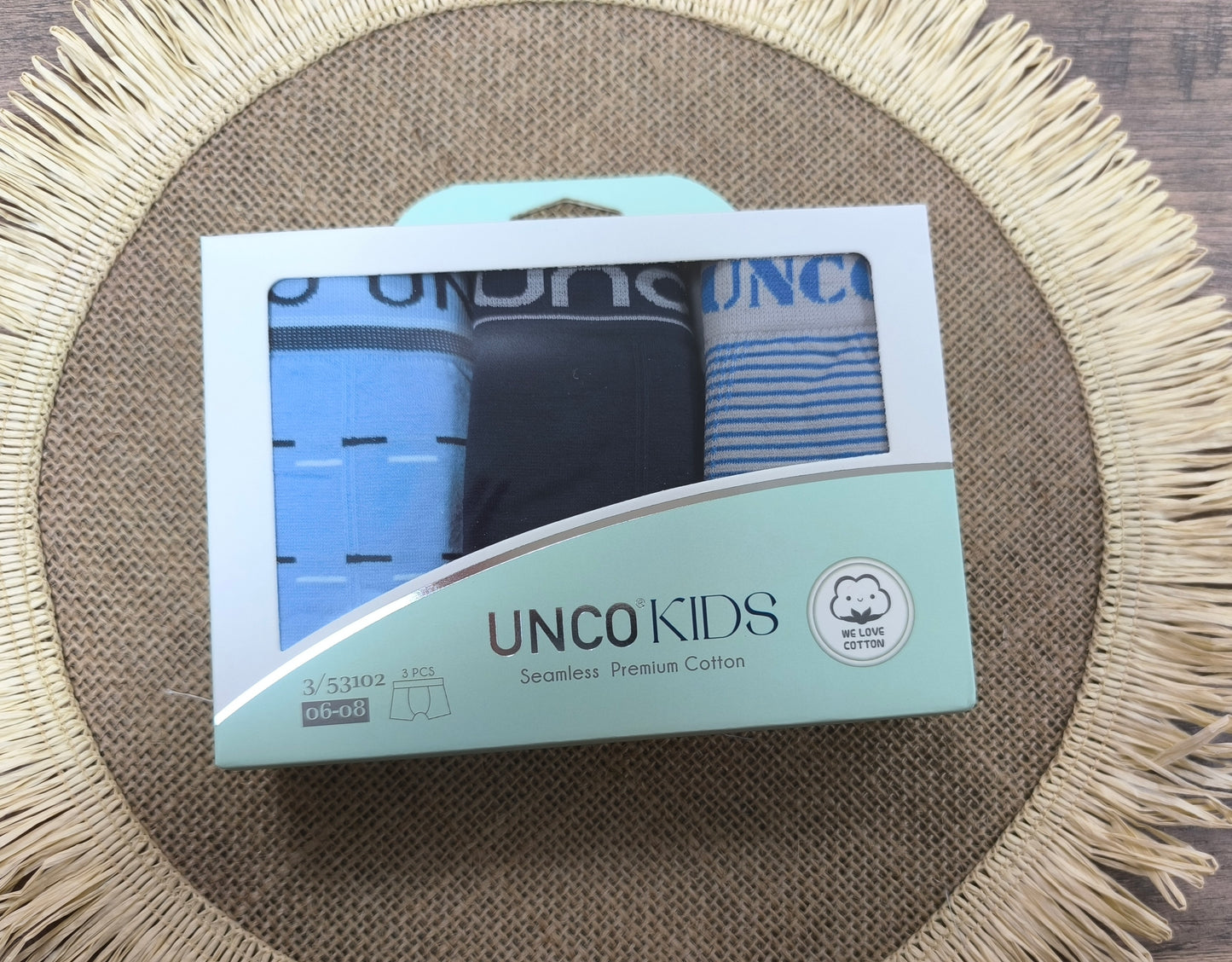 Pack de 3 boxer para niños Unco – Algodón premium con elastano, cómodos y resistentes
