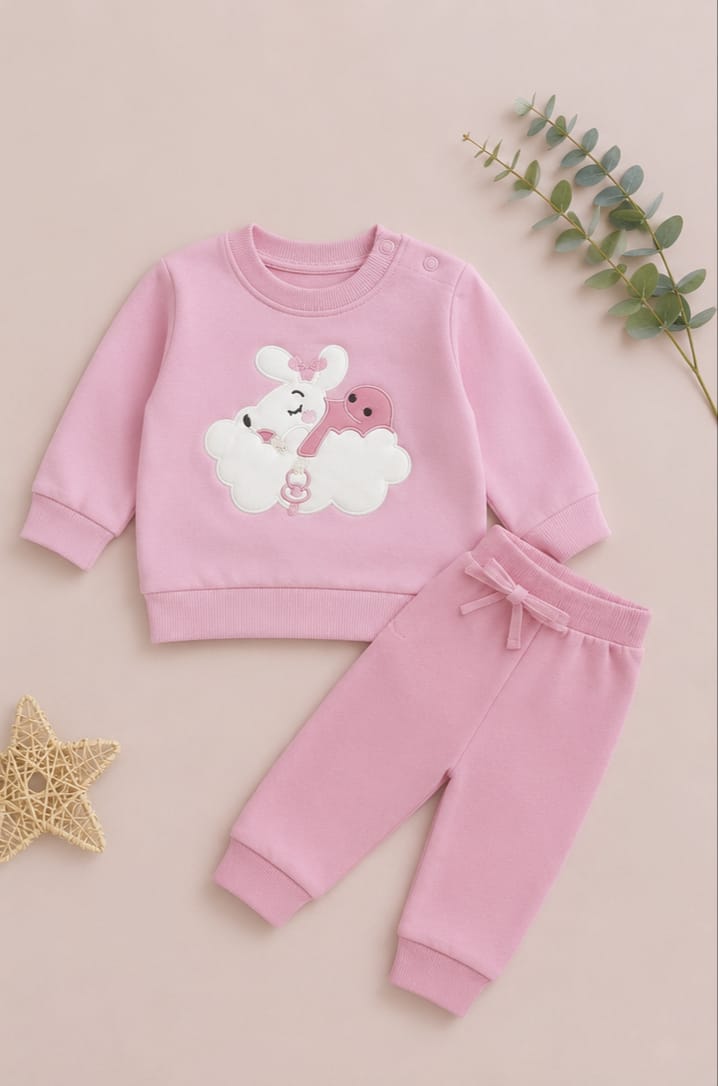 Chándal Ratoncito Rosa de Dos Piezas Afelpado