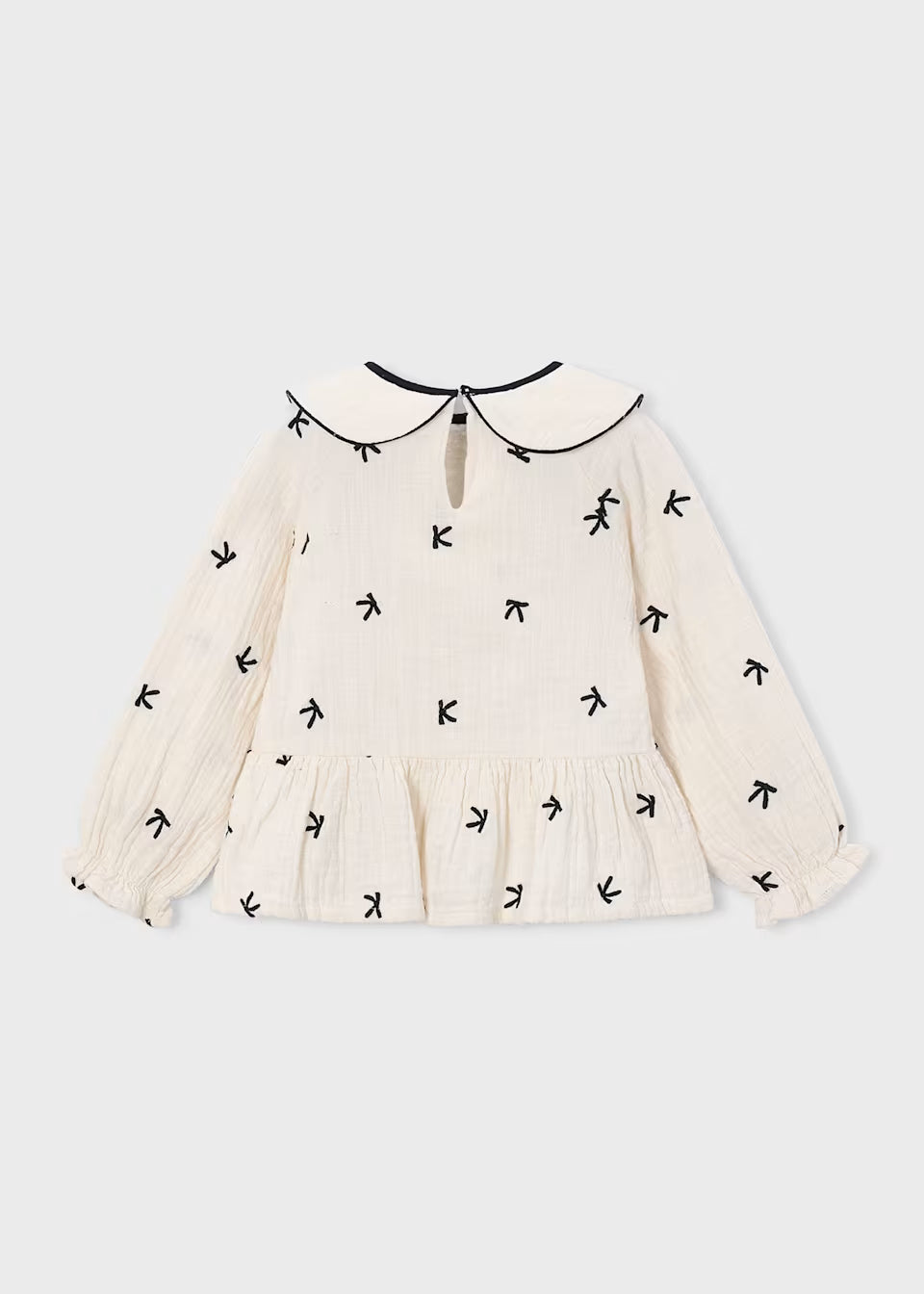 Blusa Bordada con Lacitos para Niña