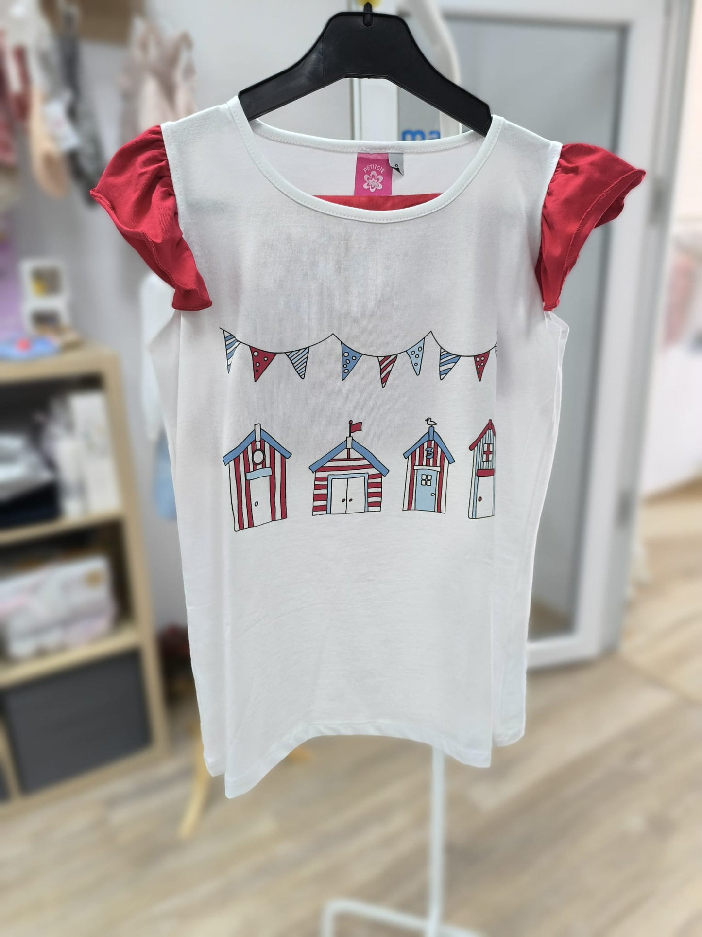 Conjunto de verano niña con pantalón corto rojo