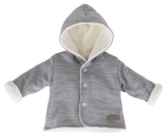 Abrigo Calamaro con Capucha de Punto y Borreguito Suave – Color Gris