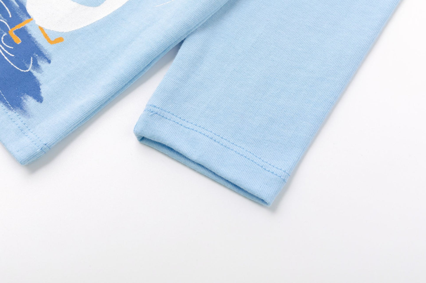 Camiseta de manga larga azul | dibujo niño con pato | 100% Algodón