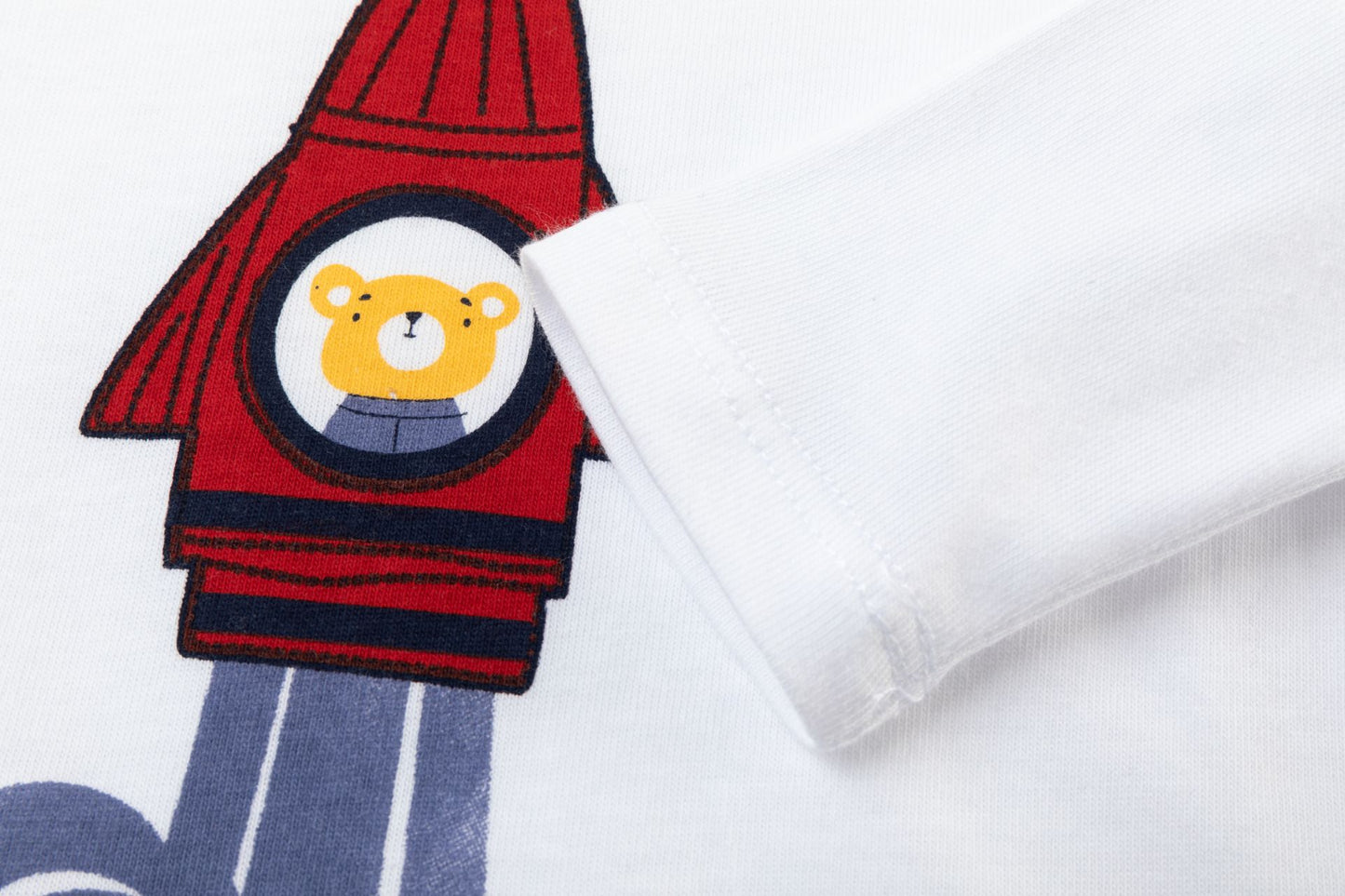 Camiseta Infantil de Cohete I  Manga Larga I 100% Algodón