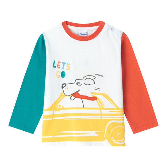 Camiseta de manga larga con perrito y glitter | 100% Algodón