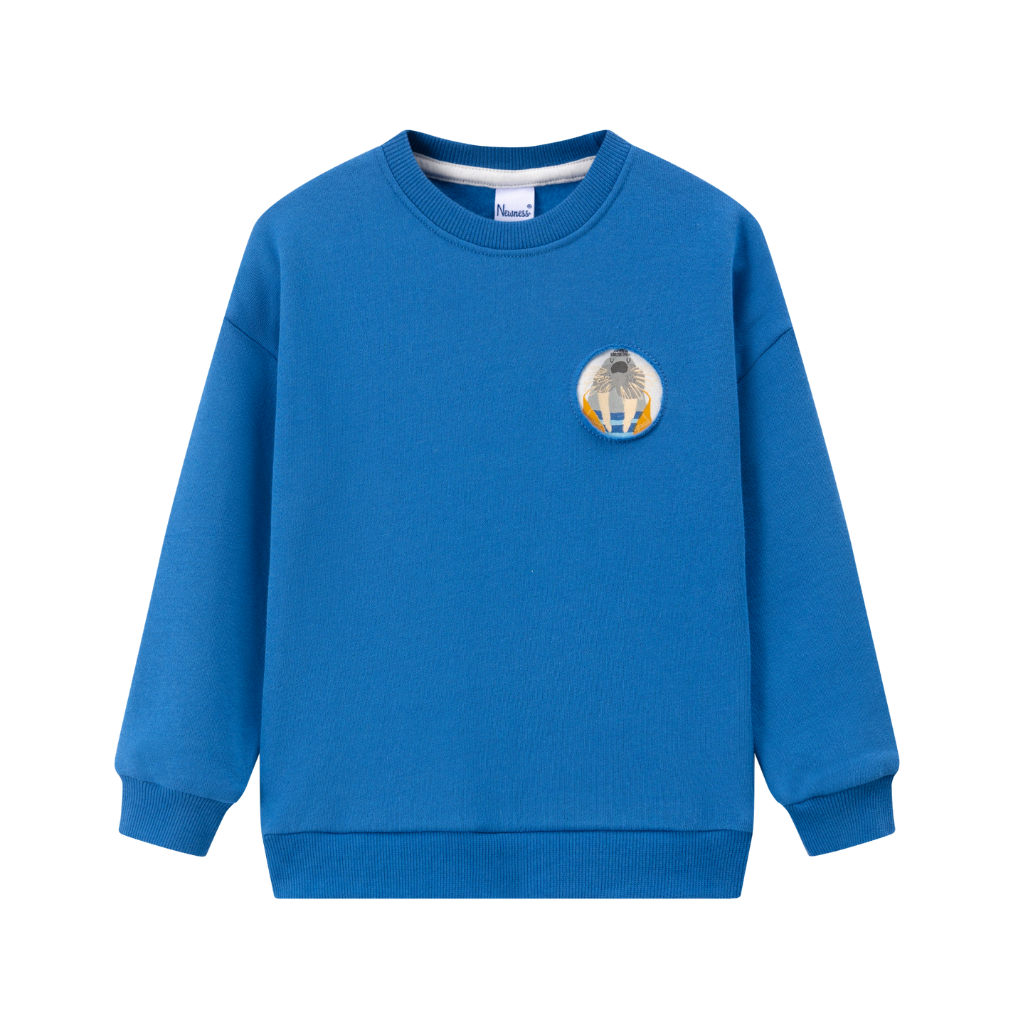 Sudadera Infantil Azul Morsa  – Interior Afelpado y Manga Larga – Algodón