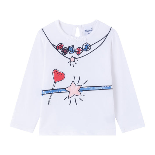 Camiseta Bebé Algodón Abalorios  – Manga Larga