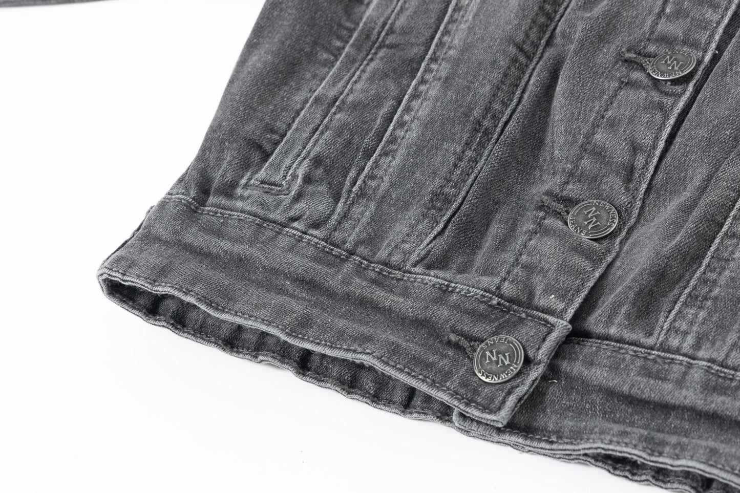 Chaqueta vaquera niña | Bolsillos con lazos | Color gris