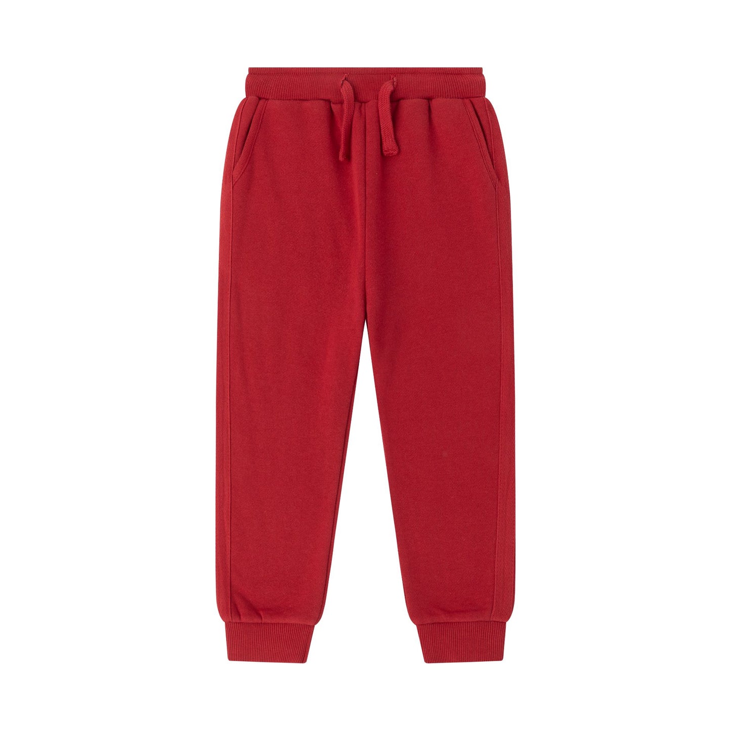 Pantalón básico infantil unisex | Tejido afelpado | Cintura elástica con cordón | Color Rojo