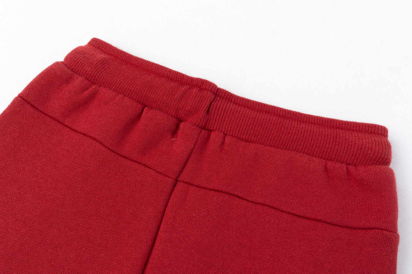 Pantalón básico infantil unisex | Tejido afelpado | Cintura elástica con cordón | Color Rojo