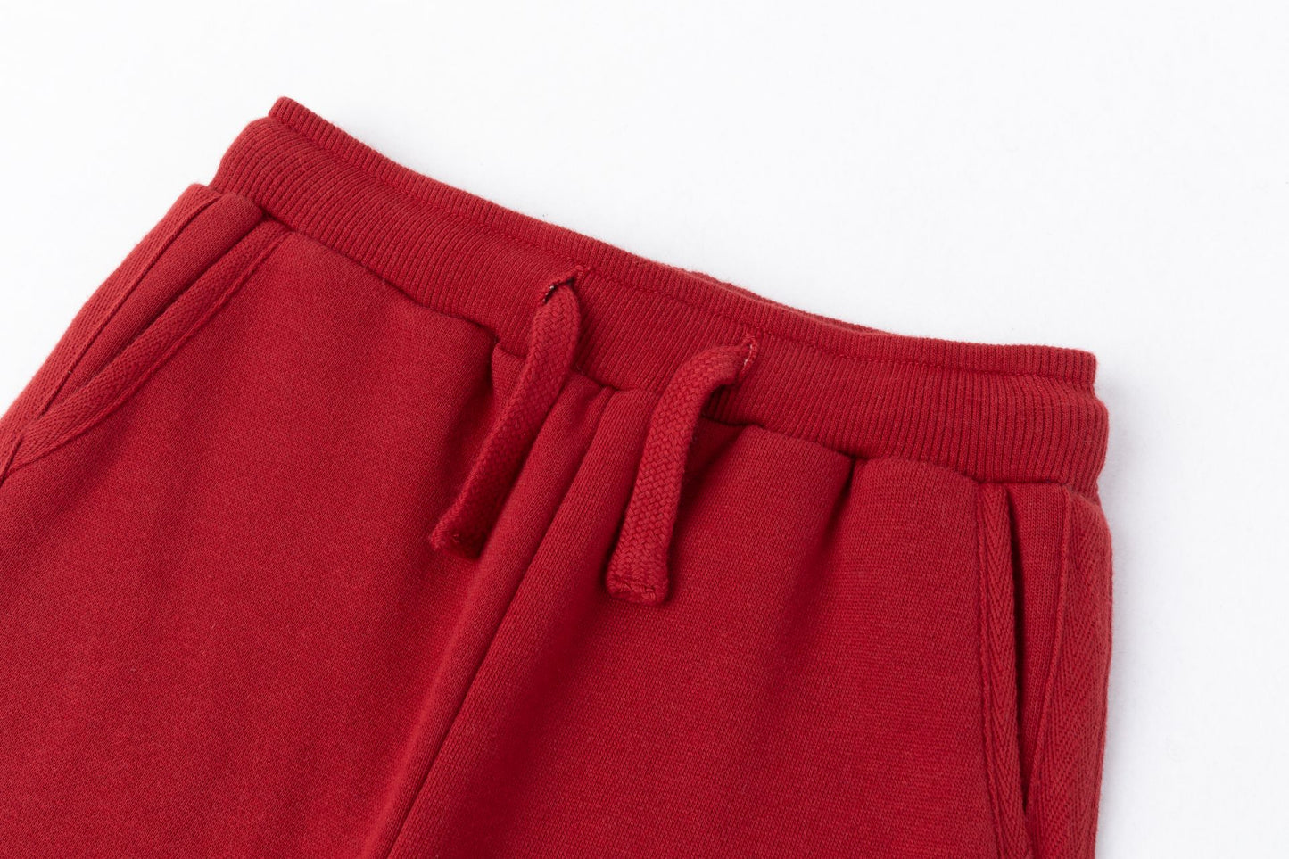 Pantalón básico infantil unisex | Tejido afelpado | Cintura elástica con cordón | Color Rojo