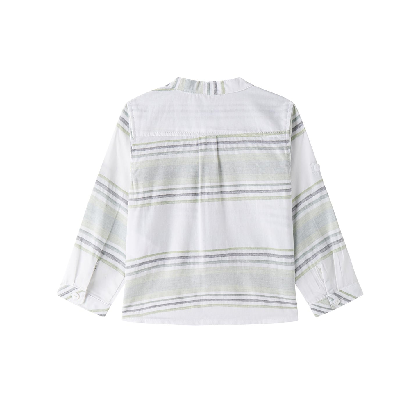 Camisa de Rayas Niño I Cuello Mao y Manga Ajustable