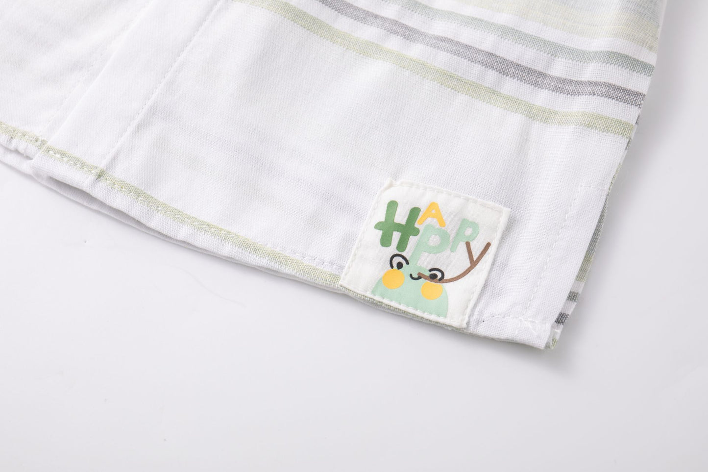 Camisa de Rayas Niño I Cuello Mao y Manga Ajustable