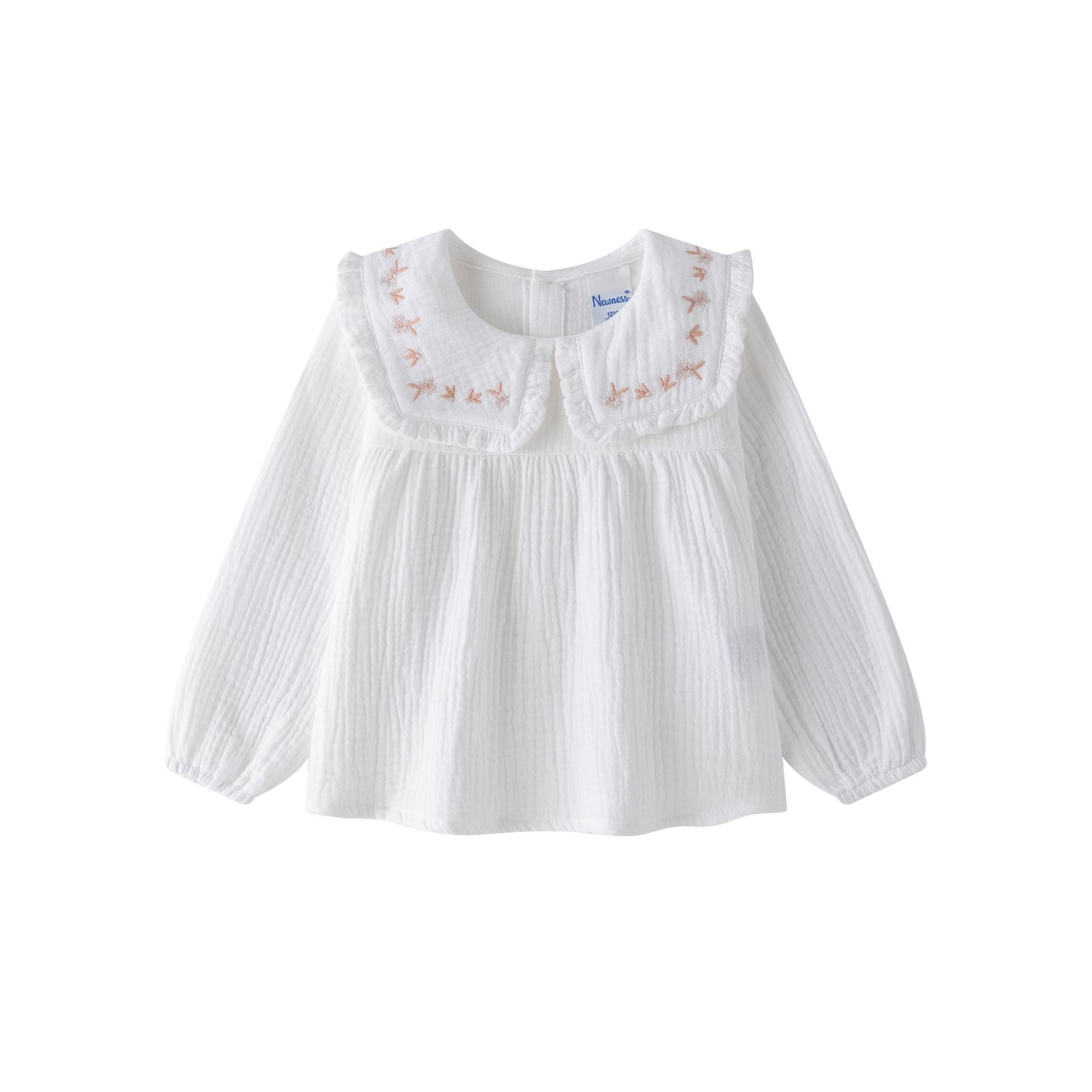Blusa Bambula Algodón Blanca Bordada