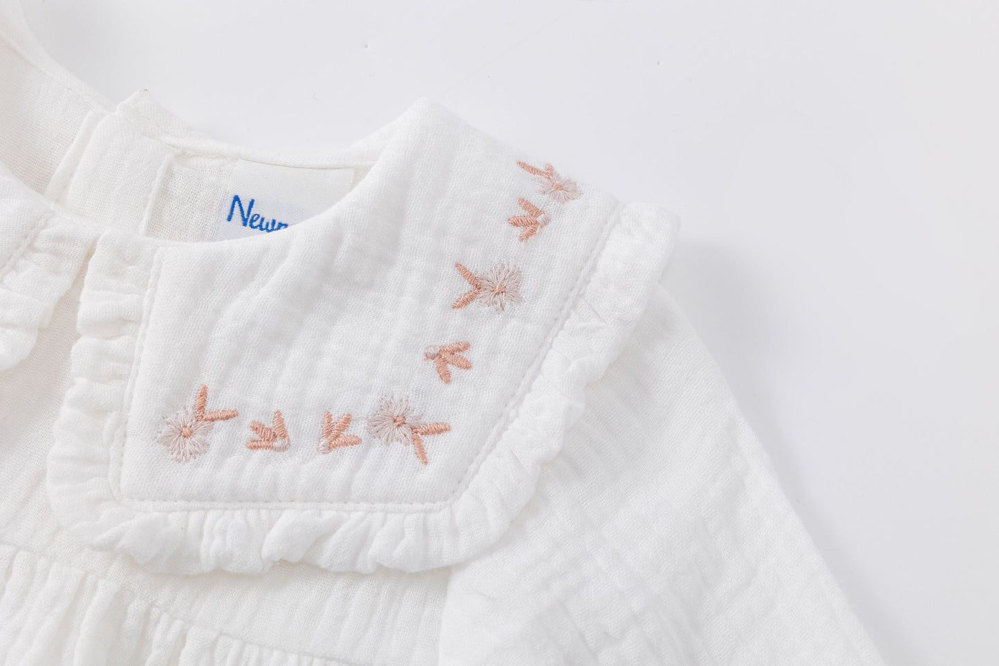 Blusa Bambula Algodón Blanca Bordada