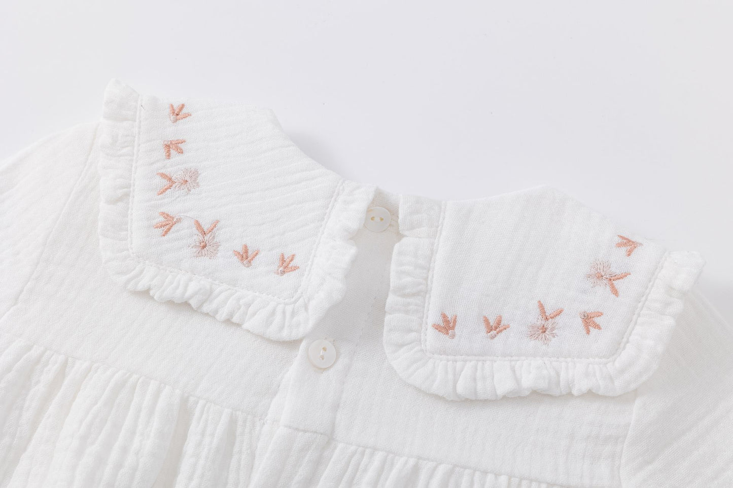 Blusa Bambula Algodón Blanca Bordada