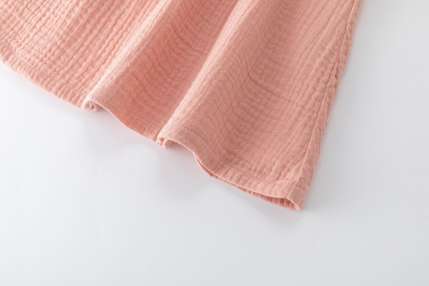 Vestido Bordado de Bambula Color Salmón Rosado  I 100% Algodón