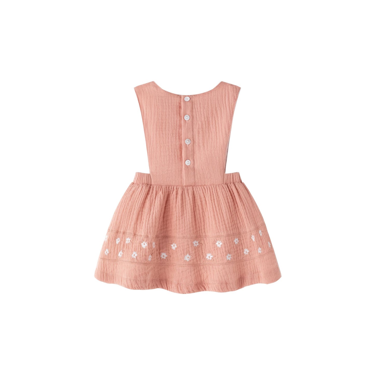 Peto de Bambula Bordado en Color  Salmón Rosado I 100% Algodón