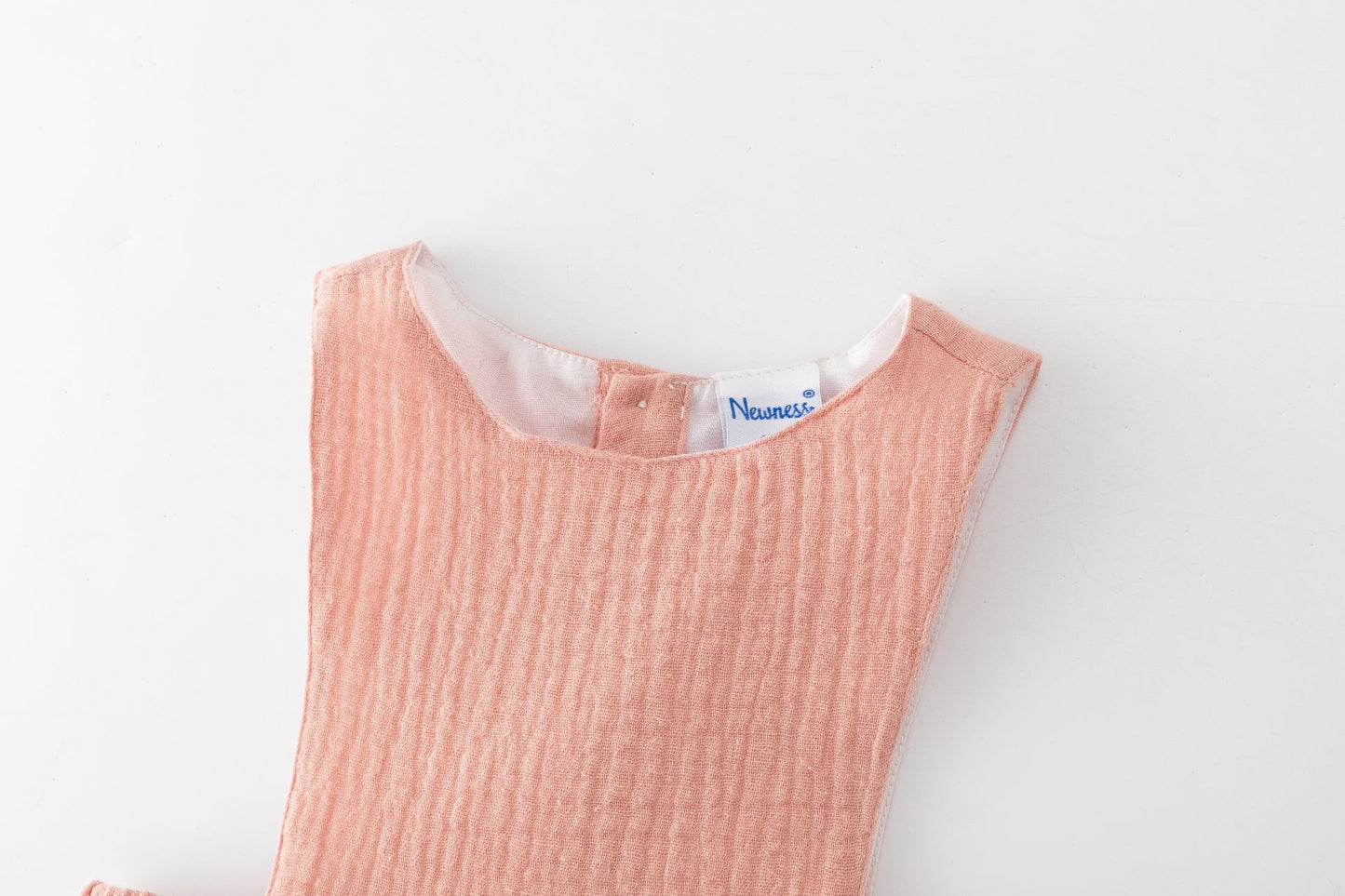 Peto de Bambula Bordado en Color  Salmón Rosado I 100% Algodón