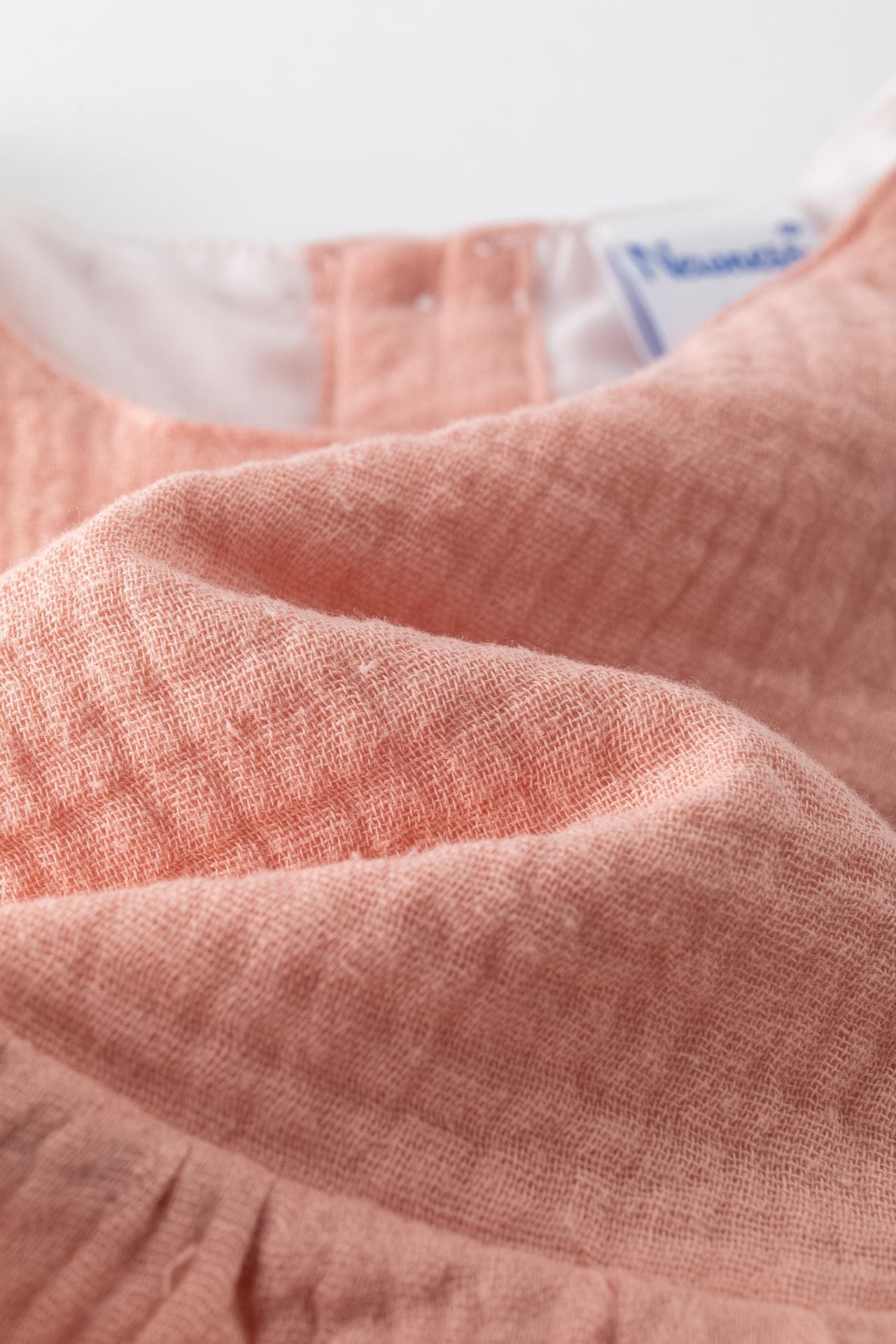 Peto de Bambula Bordado en Color  Salmón Rosado I 100% Algodón