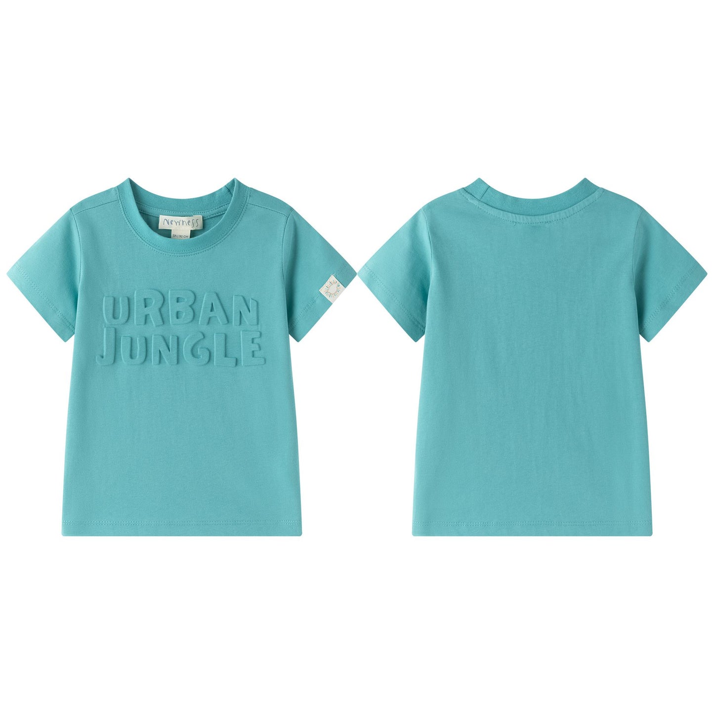 Camiseta de niño azul turquesa “Urban Jungle” | 100% Algodón