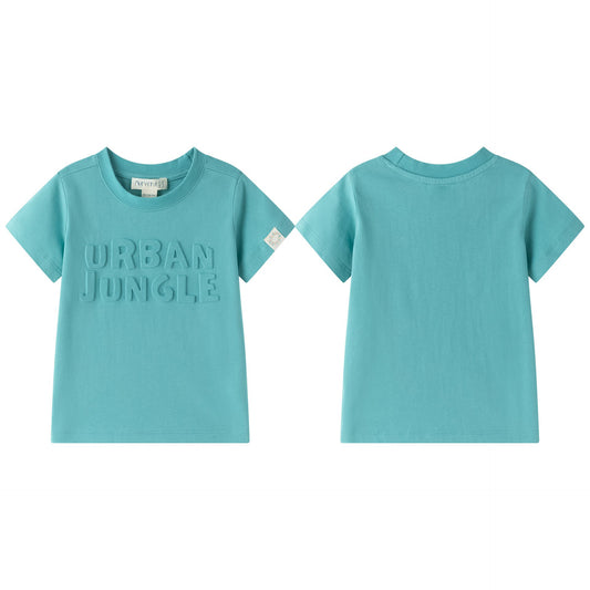 Camiseta de niño azul turquesa “Urban Jungle” | 100% Algodón
