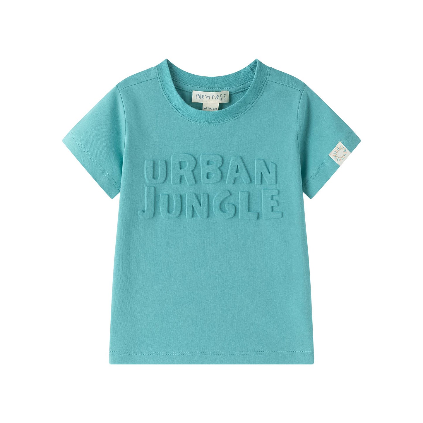 Camiseta de niño azul turquesa “Urban Jungle” | 100% Algodón