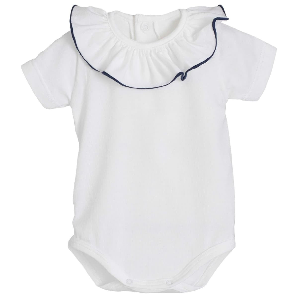 Body Titán Calamaro manga corta | 100% algodón | Cuello volante con ribete marino