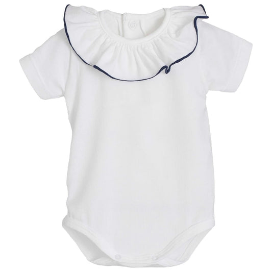 Body Titán Calamaro manga corta | 100% algodón | Cuello volante con ribete marino