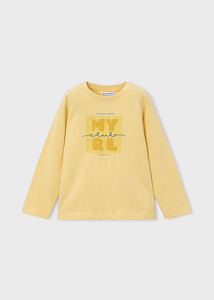 Camiseta Básica de Manga Larga Amarillo Maíz Mayoral