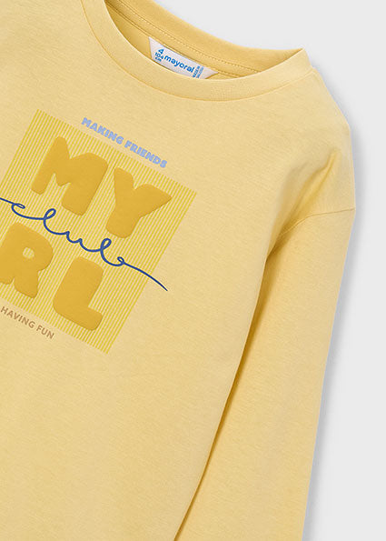 Camiseta Básica de Manga Larga Amarillo Maíz Mayoral