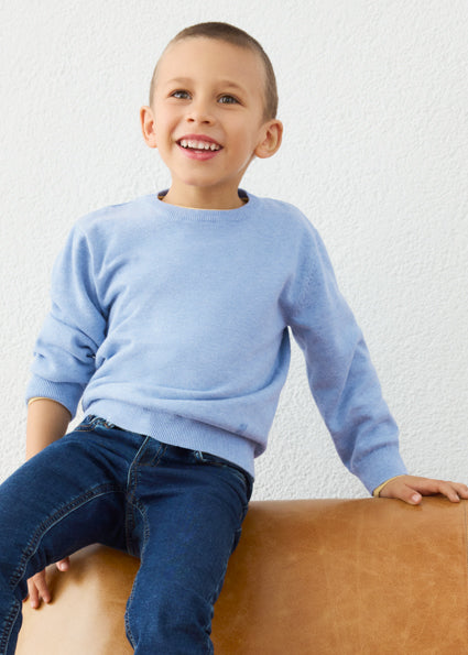 Jersey Básico de Algodón Azul Lluvia para Niño