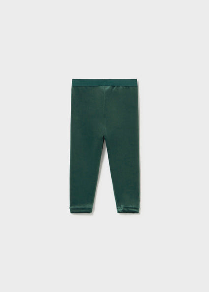 Leggins Básico de Terciopelo Verde Botella con Cinturilla Elástica