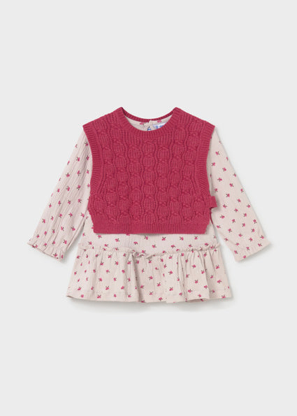 Vestido Pétalo con chaleco tricot