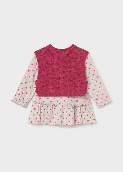 Vestido Pétalo con chaleco tricot
