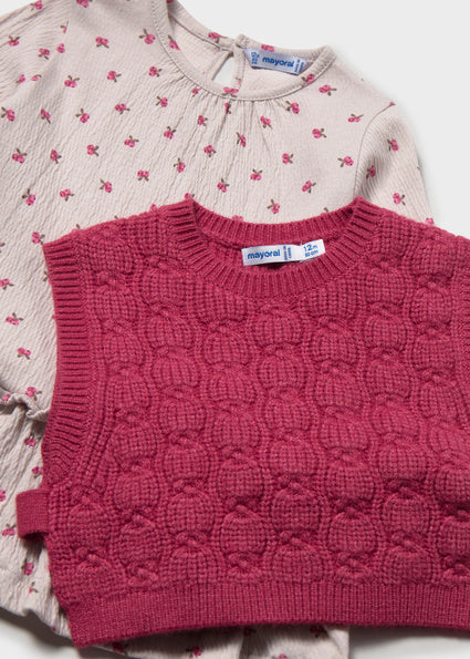 Vestido Pétalo con chaleco tricot