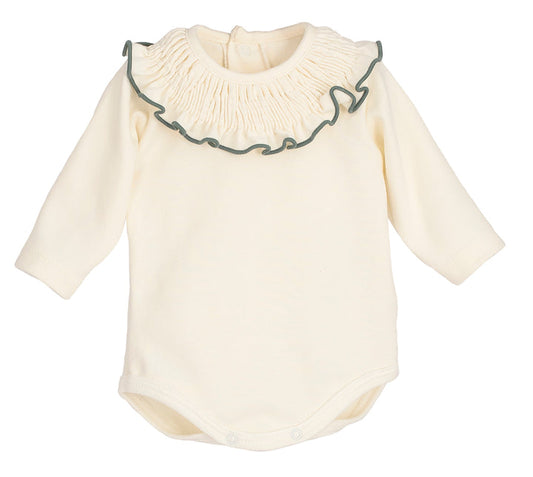 Body bebé Titán Gom de Calamaro | Cuello Volante con filito en color Verde | Ropa Infantil Unisex de 1 a 24 meses