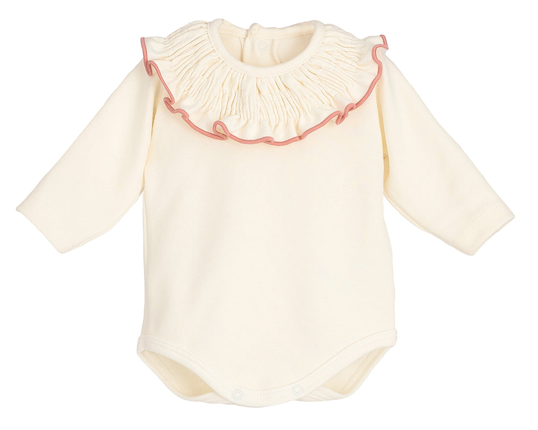 Body bebé Titán Gom de Calamaro | Cuello Volante con filito en color Rosa | Ropa Infantil Unisex de 1 a 24 meses