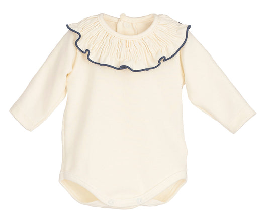 Body bebé Titán Gom de Calamaro | Cuello Volante con filito en color Azul| Ropa Infantil Unisex de 1 a 24 meses