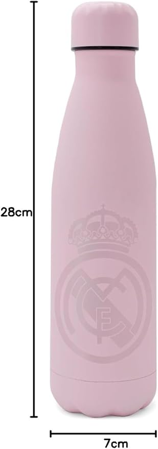 Botella Térmica Oficial Real Madrid 550 ml Acero Inoxidable - Color Rosa Mate
