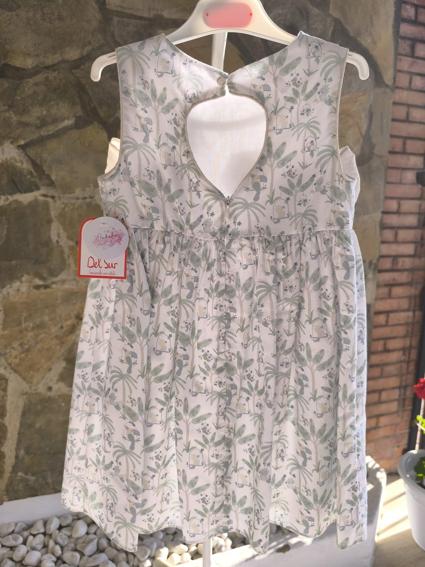 Vestido niña Bali Del Sur con  lazos de gasa y espalda elegante