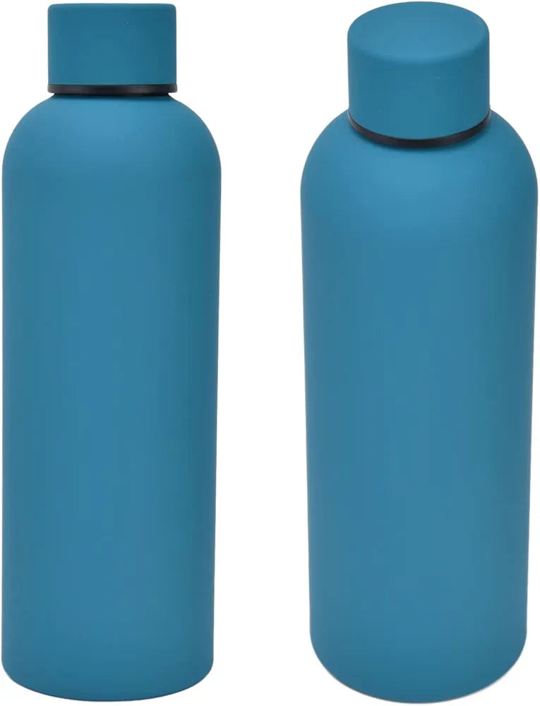 Botella Térmica de Acero Inoxidable 500 ml con Cierre de Ventosa - Color Azul Mate